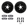 8512-76165 Drilled/Slotted Brake Rotors w/5000 Advanced Brake Pads Kit & Hardware [Black], 2008-2013 Lexus/Toyota/Scion, Positio - image 1