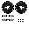 8512-76167 Drilled/Slotted Brake Rotors w/5000 Advanced Brake Pads Kit & Hardware [Black], 2010-2020 Lexus/Toyota/Scion, Positio - image 1