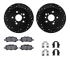 8512-76169 Drilled/Slotted Brake Rotors w/5000 Advanced Brake Pads Kit & Hardware [Black], 2009-2015 Lexus/Toyota/Scion, Positio - image 1