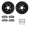 8512-76170 Drilled/Slotted Brake Rotors w/5000 Advanced Brake Pads Kit & Hardware [Black], 2010-2017 Lexus/Toyota/Scion, Positio - image 1