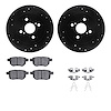 8512-76175 Drilled/Slotted Brake Rotors w/5000 Advanced Brake Pads Kit & Hardware [Black], 2012-2018 Lexus/Toyota/Scion, Positio - image 1