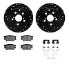 8512-76177 Drilled/Slotted Brake Rotors w/5000 Advanced Brake Pads Kit & Hardware [Black], 2006-2018 Lexus/Toyota/Scion, Positio - image 1