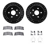 8512-76180 Drilled/Slotted Brake Rotors w/5000 Advanced Brake Pads Kit & Hardware [Black], 1991-1997 Lexus/Toyota/Scion, Positio - image 1