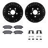 8512-76189 Drilled/Slotted Brake Rotors w/5000 Advanced Brake Pads Kit & Hardware [Black], 2004-2010 Lexus/Toyota/Scion, Positio - image 1