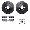 8512-76192 Drilled/Slotted Brake Rotors w/5000 Advanced Brake Pads Kit & Hardware [Black], Fits Select Lexus/Toyota/Scion, Posit - image 1