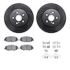 8512-76196 Drilled/Slotted Brake Rotors w/5000 Advanced Brake Pads Kit & Hardware [Black], Fits Select Lexus/Toyota/Scion, Posit - image 1