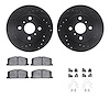 8512-76215 Drilled/Slotted Brake Rotors w/5000 Advanced Brake Pads Kit & Hardware [Black], 1986-1989 Lexus/Toyota/Scion, Positio - image 1
