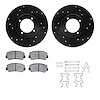 8512-80004 Drilled/Slotted Brake Rotors w/5000 Advanced Brake Pads Kit & Hardware [Black], 1974-1984 Ford/Lincoln/Mercury/Mazda, - image 1