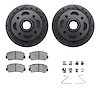 8512-80005 Drilled/Slotted Brake Rotors w/5000 Advanced Brake Pads Kit & Hardware [Black], 1984-1985 Ford/Lincoln/Mercury/Mazda, - image 1