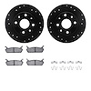 8512-80016 Drilled/Slotted Brake Rotors w/5000 Advanced Brake Pads Kit & Hardware [Black], 1990-1993 Ford/Lincoln/Mercury/Mazda, - image 1