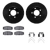 8512-80019 Drilled/Slotted Brake Rotors w/5000 Advanced Brake Pads Kit & Hardware [Black], 1992-1995 Ford/Lincoln/Mercury/Mazda, - image 1