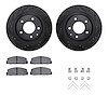 8512-80024 Drilled/Slotted Brake Rotors w/5000 Advanced Brake Pads Kit & Hardware [Black], 1993-1995 Ford/Lincoln/Mercury/Mazda, - image 1