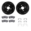 8512-80026 Drilled/Slotted Brake Rotors w/5000 Advanced Brake Pads Kit & Hardware [Black], 2001-2003 Ford/Lincoln/Mercury/Mazda, - image 1