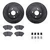 8512-80028 Drilled/Slotted Brake Rotors w/5000 Advanced Brake Pads Kit & Hardware [Black], 2001-2005 Ford/Lincoln/Mercury/Mazda, - image 1