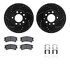 8512-80030 Drilled/Slotted Brake Rotors w/5000 Advanced Brake Pads Kit & Hardware [Black], 2003-2005 Ford/Lincoln/Mercury/Mazda, - image 1