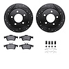 8512-80031 Drilled/Slotted Brake Rotors w/5000 Advanced Brake Pads Kit & Hardware [Black], 2004-2013 Ford/Lincoln/Mercury/Mazda, - image 1