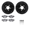 8512-80034 Drilled/Slotted Brake Rotors w/5000 Advanced Brake Pads Kit & Hardware [Black], 2007-2013 Ford/Lincoln/Mercury/Mazda, - image 1