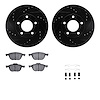 8512-80035 Drilled/Slotted Brake Rotors w/5000 Advanced Brake Pads Kit & Hardware [Black], 2004-2013 Ford/Lincoln/Mercury/Mazda, - image 1