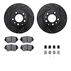8512-80041 Drilled/Slotted Brake Rotors w/5000 Advanced Brake Pads Kit & Hardware [Black], 2006-2015 Ford/Lincoln/Mercury/Mazda, - image 1
