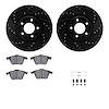 8512-80042 Drilled/Slotted Brake Rotors w/5000 Advanced Brake Pads Kit & Hardware [Black], 2007-2013 Ford/Lincoln/Mercury/Mazda, - image 1