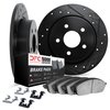 8512-80043 Drilled/Slotted Brake Rotors w/5000 Advanced Brake Pads Kit & Hardware [Black], 2014-2016 Ford/Lincoln/Mercury/Mazda, - image 2