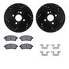 8512-80045 Drilled/Slotted Brake Rotors w/5000 Advanced Brake Pads Kit & Hardware [Black], 2011-2015 Ford/Lincoln/Mercury/Mazda, - image 1