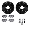 8512-80046 Drilled/Slotted Brake Rotors w/5000 Advanced Brake Pads Kit & Hardware [Black], 2014-2015 Ford/Lincoln/Mercury/Mazda, - image 1