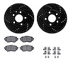 8512-80048 Drilled/Slotted Brake Rotors w/5000 Advanced Brake Pads Kit & Hardware [Black], 2014-2018 Ford/Lincoln/Mercury/Mazda, - image 1