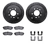 8512-80051 Drilled/Slotted Brake Rotors w/5000 Advanced Brake Pads Kit & Hardware [Black], 2004-2006 Ford/Lincoln/Mercury/Mazda, - image 1
