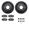 8512-80054 Drilled/Slotted Brake Rotors w/5000 Advanced Brake Pads Kit & Hardware [Black], 1996-1998 Ford/Lincoln/Mercury/Mazda, - image 1