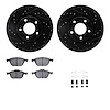 8512-80059 Drilled/Slotted Brake Rotors w/5000 Advanced Brake Pads Kit & Hardware [Black], 2004-2015 Ford/Lincoln/Mercury/Mazda, - image 1
