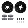 8512-80067 Drilled/Slotted Brake Rotors w/5000 Advanced Brake Pads Kit & Hardware [Black], 2007-2015 Ford/Lincoln/Mercury/Mazda, - image 1