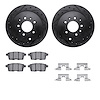 8512-80069 Drilled/Slotted Brake Rotors w/5000 Advanced Brake Pads Kit & Hardware [Black], 2007-2012 Ford/Lincoln/Mercury/Mazda, - image 1
