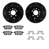 8512-80070 Drilled/Slotted Brake Rotors w/5000 Advanced Brake Pads Kit & Hardware [Black], 2007-2015 Ford/Lincoln/Mercury/Mazda, - image 1