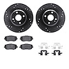 8512-80072 Drilled/Slotted Brake Rotors w/5000 Advanced Brake Pads Kit & Hardware [Black], Fits Select Multiple Makes/Models, Po - image 1