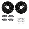 8512-80076 Drilled/Slotted Brake Rotors w/5000 Advanced Brake Pads Kit & Hardware [Black], 2016-2018 Ford/Lincoln/Mercury/Mazda, - image 1