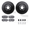 8512-80078 Drilled/Slotted Brake Rotors w/5000 Advanced Brake Pads Kit & Hardware [Black], Fits Select Ford/Lincoln/Mercury/Mazd - image 1