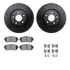 8512-80083 Drilled/Slotted Brake Rotors w/5000 Advanced Brake Pads Kit & Hardware [Black], 2018-2021 Ford/Lincoln/Mercury/Mazda, - image 1