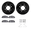 8512-80097 Drilled/Slotted Brake Rotors w/5000 Advanced Brake Pads Kit & Hardware [Black], 1986-1988 Ford/Lincoln/Mercury/Mazda,