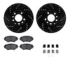 8512-80208 Drilled/Slotted Brake Rotors w/5000 Advanced Brake Pads Kit & Hardware [Black], 2004-2008 Ford/Lincoln/Mercury/Mazda, - image 1