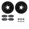 8512-80211 Drilled/Slotted Brake Rotors w/5000 Advanced Brake Pads Kit & Hardware [Black], 2004-2011 Ford/Lincoln/Mercury/Mazda, - image 1