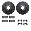 8512-80214 Drilled/Slotted Brake Rotors w/5000 Advanced Brake Pads Kit & Hardware [Black], 2004-2011 Ford/Lincoln/Mercury/Mazda, - image 1