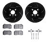 8512-80331 Drilled/Slotted Brake Rotors w/5000 Advanced Brake Pads Kit & Hardware [Black], Fits Select Multiple Makes/Models, Po