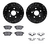 8512-91000 Drilled/Slotted Brake Rotors w/5000 Advanced Brake Pads Kit & Hardware [Black], 2011-2016 Lexus/Toyota/Scion, Positio - image 1