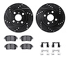 8512-91002 Drilled/Slotted Brake Rotors w/5000 Advanced Brake Pads Kit & Hardware [Black], 2012-2015 Lexus/Toyota/Scion, Positio - image 1