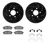 8512-92004 Drilled/Slotted Brake Rotors w/5000 Advanced Brake Pads Kit & Hardware [Black], 2002-2007 Infiniti/Nissan, Position:  - image 1