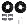 8512-93001 Drilled/Slotted Brake Rotors w/5000 Advanced Brake Pads Kit & Hardware [Black], 2006-2010 GM, Position: Front - image 1