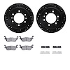 8512-93002 Drilled/Slotted Brake Rotors w/5000 Advanced Brake Pads Kit & Hardware [Black], 2006-2010 GM, Position: Rear - image 1