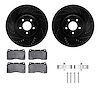 8512-99054 Drilled/Slotted Brake Rotors w/5000 Advanced Brake Pads Kit & Hardware [Black], 2011-2014 Ford/Lincoln/Mercury/Mazda, - image 1