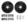 8512-99161 Drilled/Slotted Brake Rotors w/5000 Advanced Brake Pads Kit & Hardware [Black], Fits Select Ford/Lincoln/Mercury/Mazd - image 1
